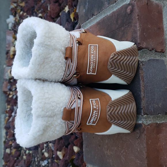 London Fog Womens Chelsea Faux Fur Platform Ankle Boots Size 6 Comfort Winter - Picture 2 of 16